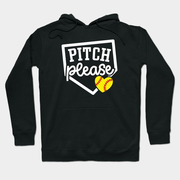 Pitch Please Softball Player Mom Cute Funny Hoodie by GlimmerDesigns